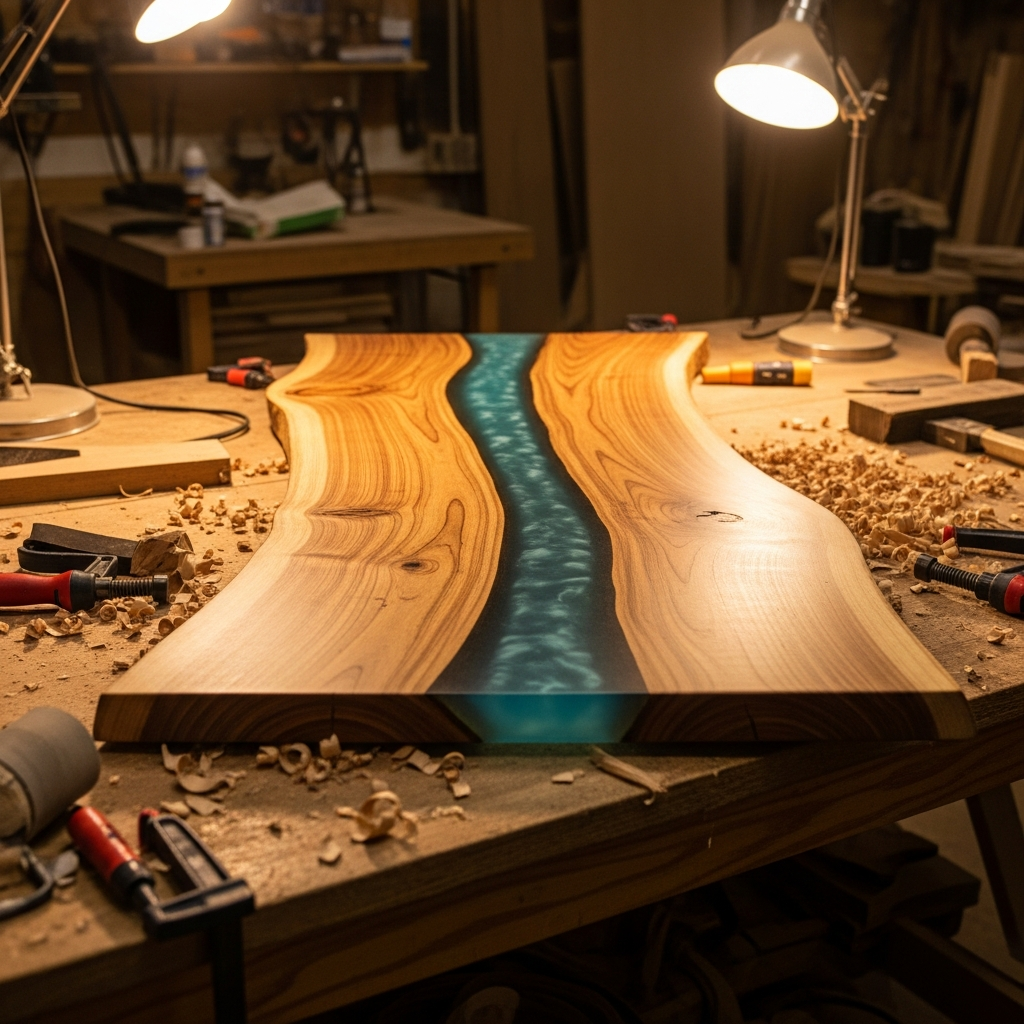 How to Build a Live Edge Epoxy River Table — Step by Step