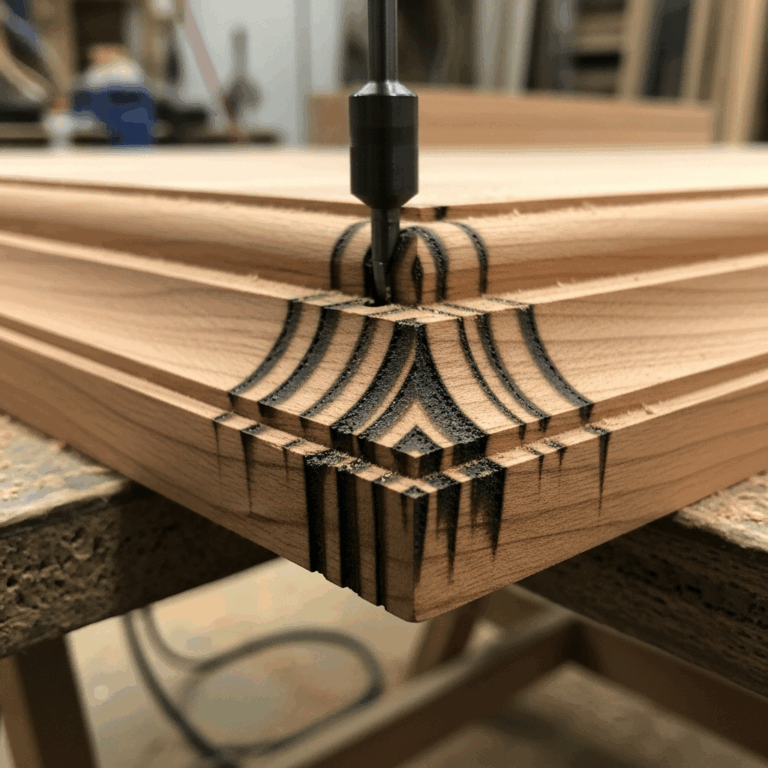 router bit leaving dark burn marks on cherry wood edge close 20260407 071930